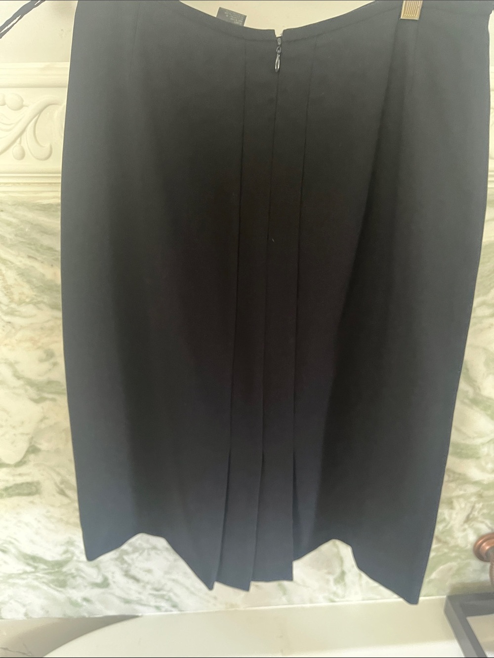 Women's Black Pencil Skirt with rear Pleat